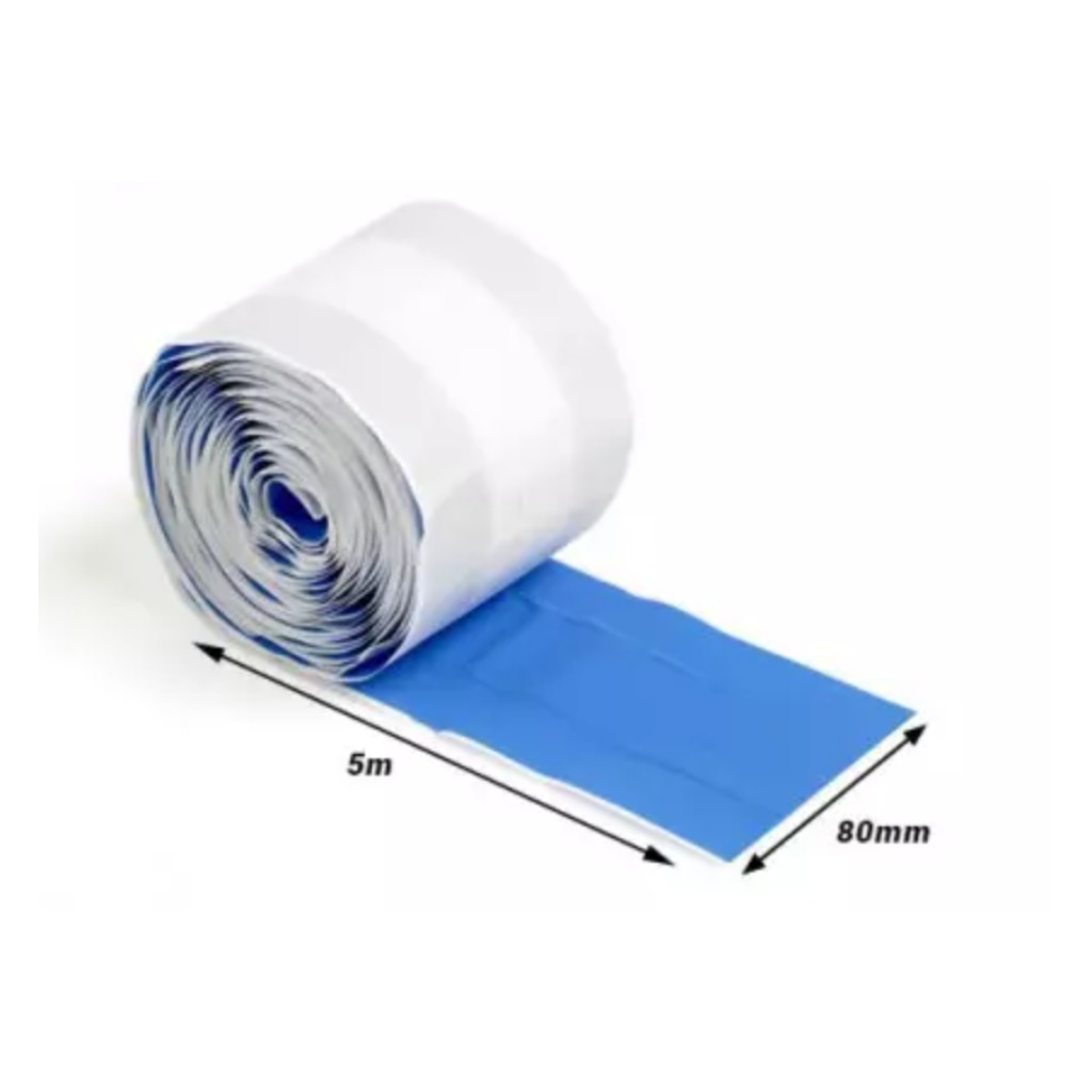 Roll of blue detectable plasters 80 mm x 5 m